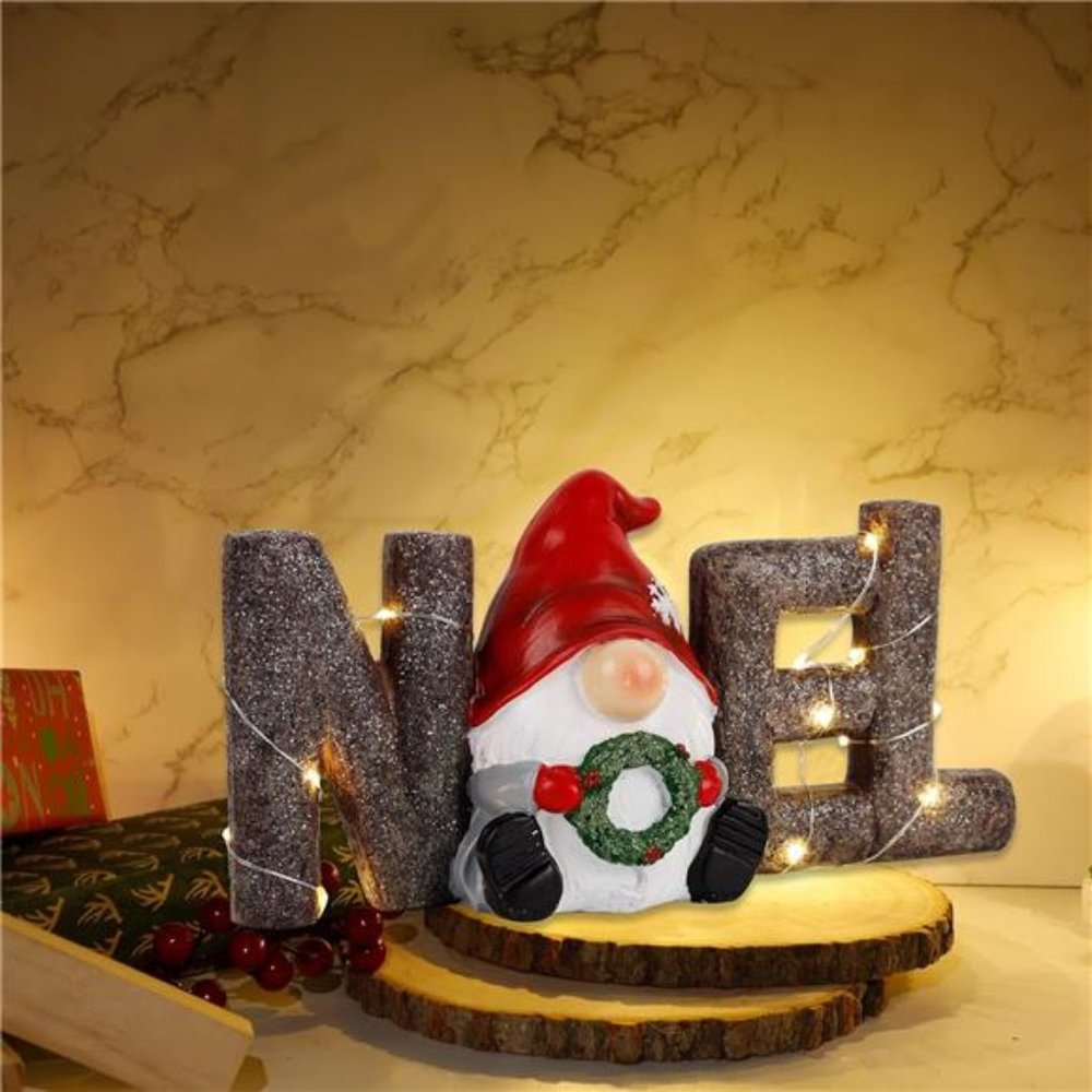 Christmas Tabletop Decorations  |  LED Lights Gnome Figurine Noel Ornament